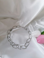Ambre Collier Ajustable Anneaux Doré ou Argenté - Acier Inoxydable Femme