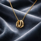 Anna Collier Ajustable Doré Double Anneaux - Acier Inoxydable Femme
