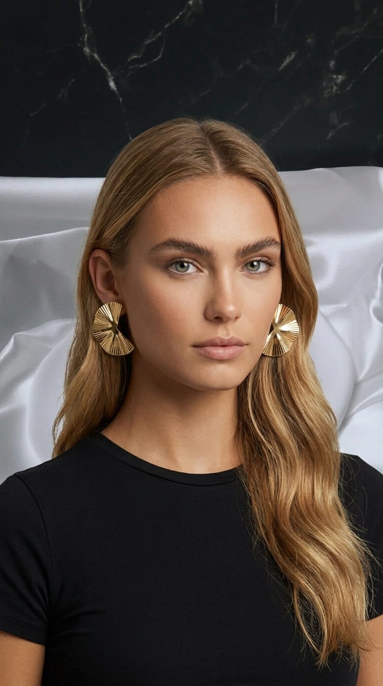 Alma Boucles d'Oreilles Dorées en Acier Inoxydable - Bijou Femme Élégant