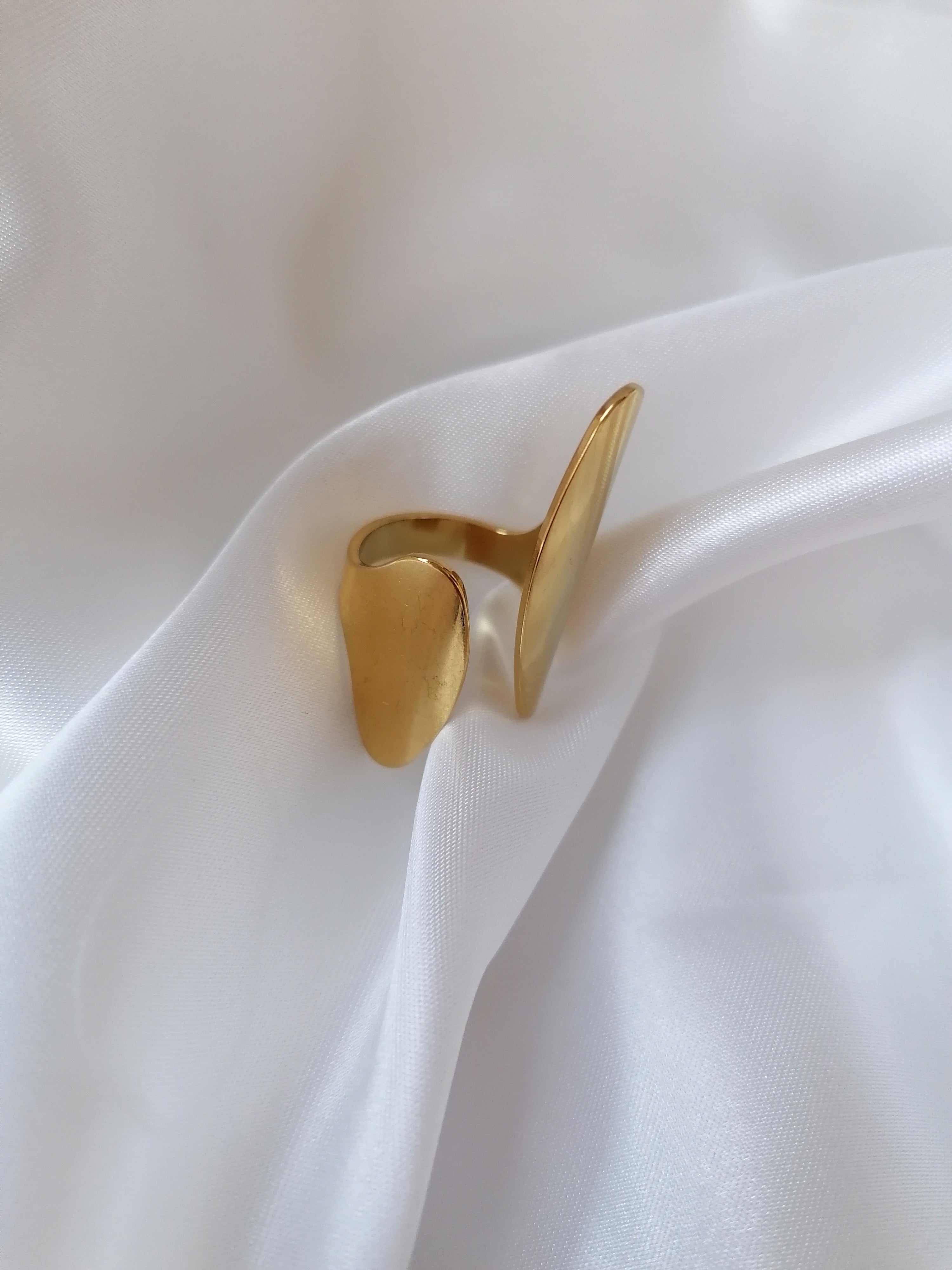 Emyra Bague Ajustable Dorée ou Argentée - Acier Inoxydable Femme