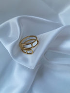 Nina Bague Ajustable Dorée ou Argentée - Acier Inoxydable Femme