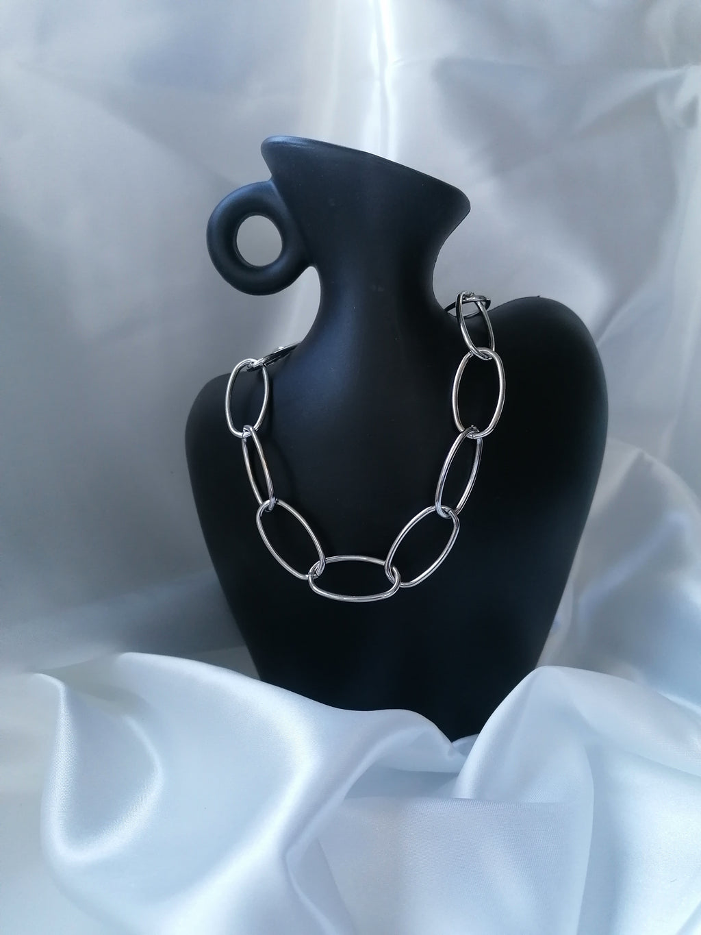 Ambre Collier Ajustable Anneaux Doré ou Argenté - Acier Inoxydable Femme