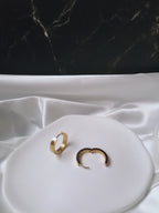 Gaia Boucles d'Oreilles Dorées en Acier Inoxydable - Bijou Femme Élégant