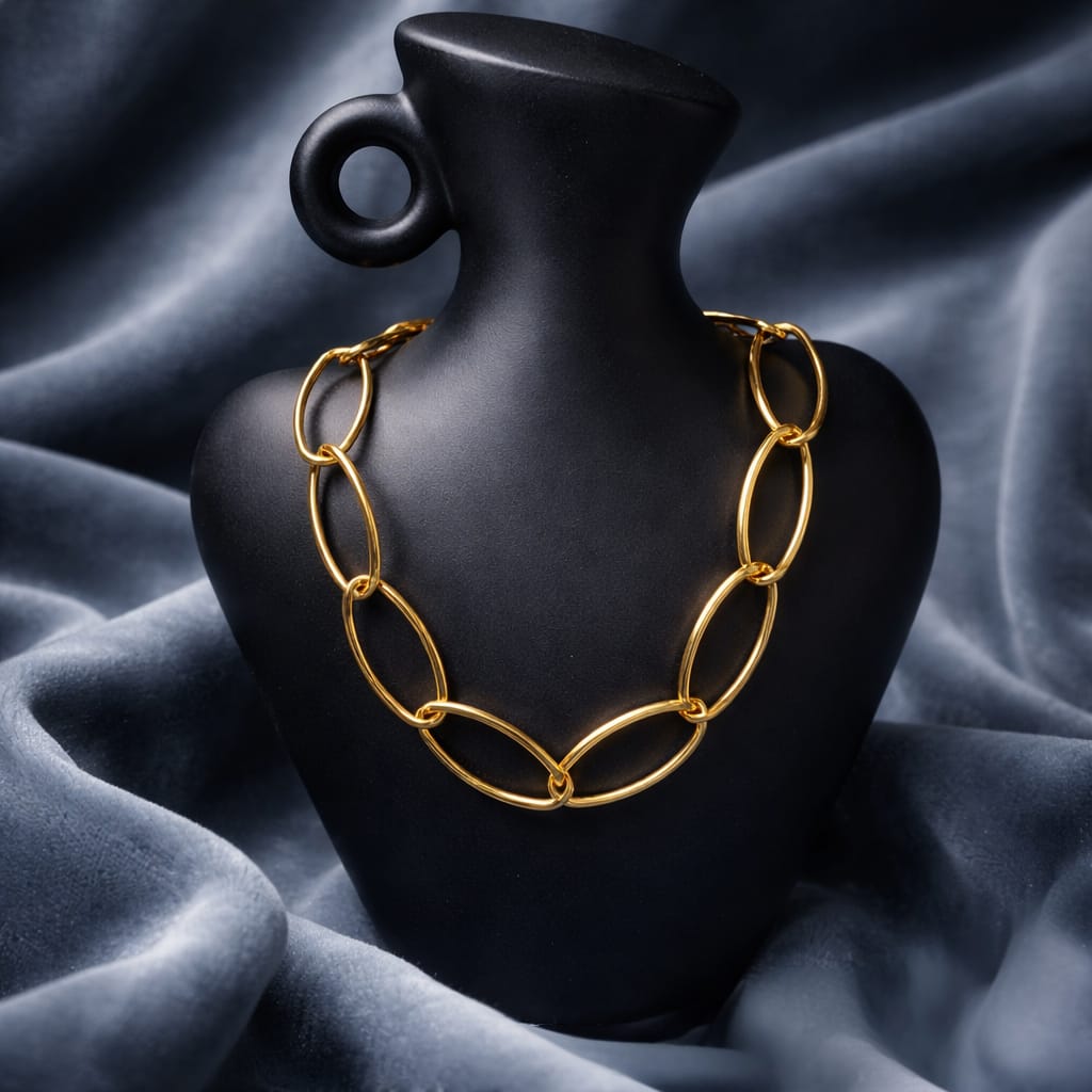 Ambre Collier Ajustable Anneaux Doré ou Argenté - Acier Inoxydable Femme