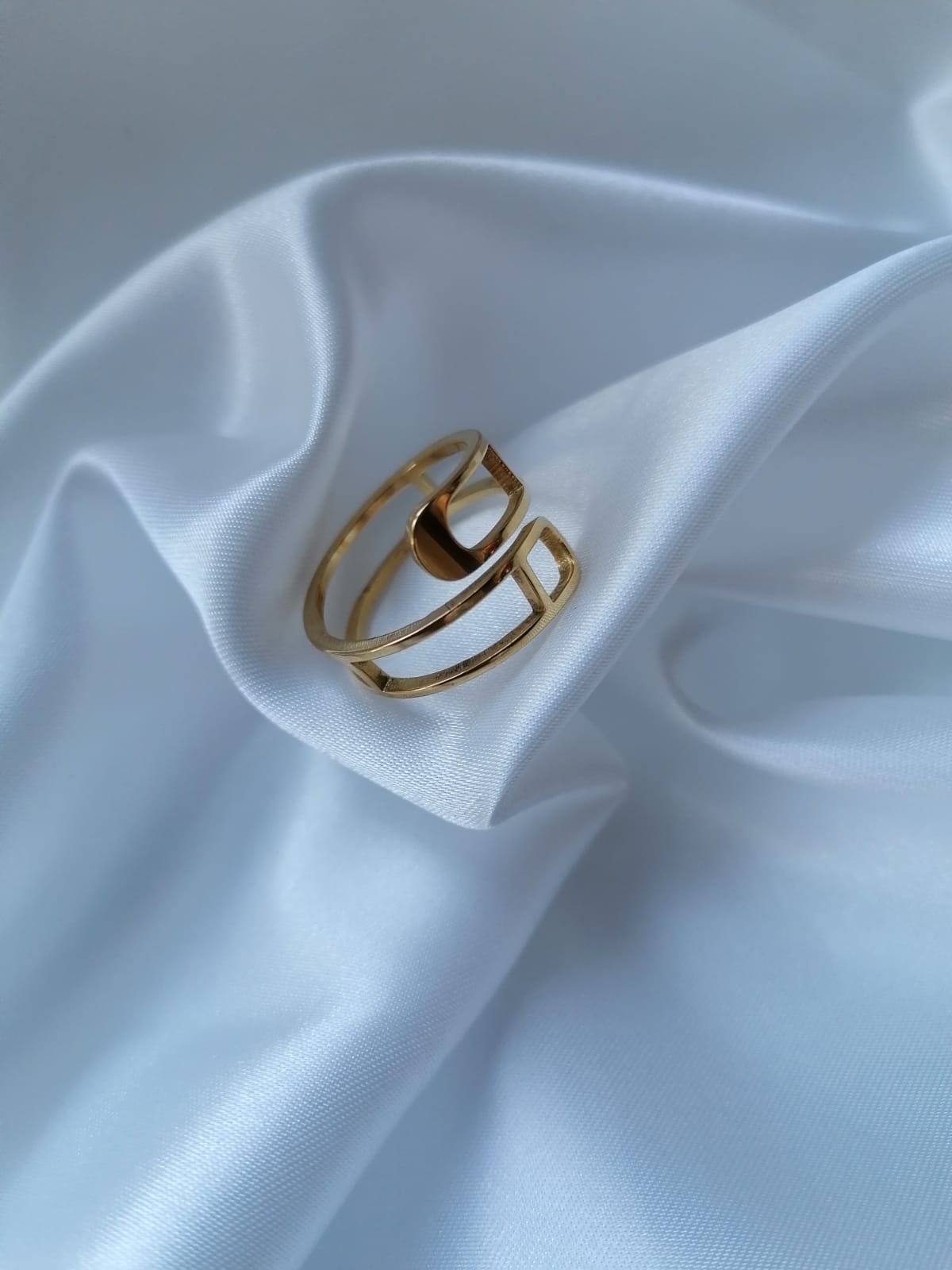 Nina Bague Ajustable Dorée ou Argentée - Acier Inoxydable Femme
