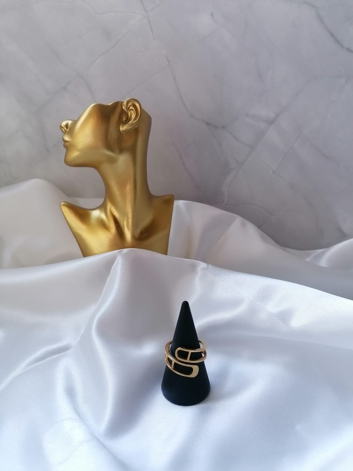 Nina Bague Ajustable Dorée ou Argentée - Acier Inoxydable Femme