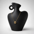 Anna Collier Ajustable Doré Double Anneaux - Acier Inoxydable Femme